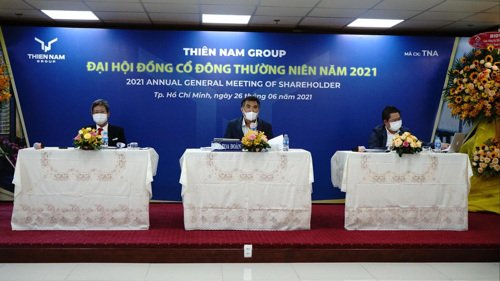 C&aacute;c chủ tọa tại Đại hội đồng Cổ đ&ocirc;ng Thường ni&ecirc;n năm 2021 của Thi&ecirc;n Nam Group