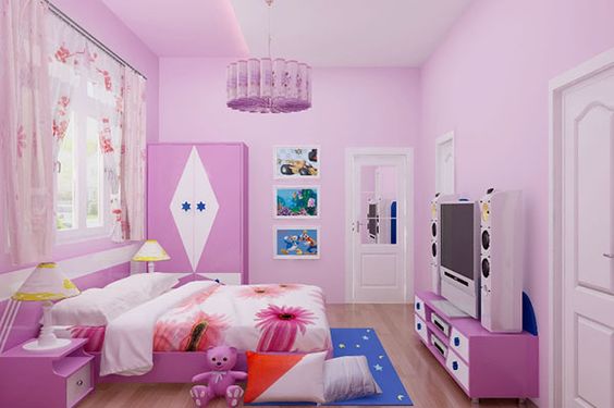 Phòng ngủ con gái màu hồng tím Mẫu phòng ngủ cho con gái tông màu hồng tím nhẹ nhàng, cuốn hút.