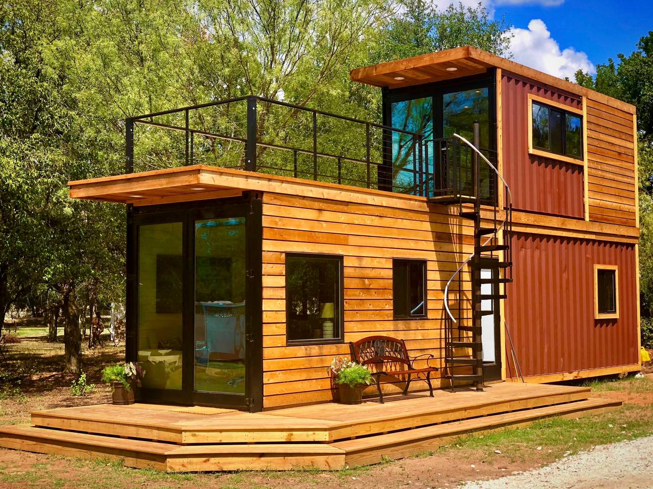 Mẫu nh&agrave; container gỗ đẹp nhất