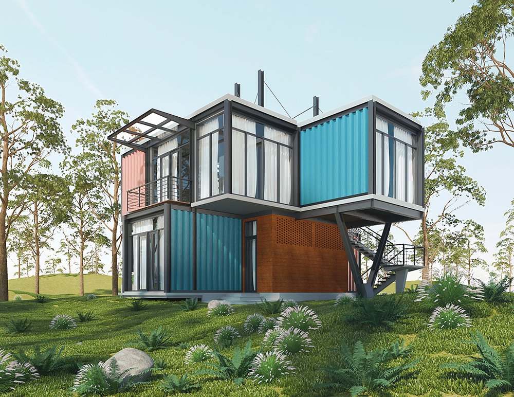 nh&agrave; container 2 tầng &ldquo;chồng ngược&rdquo; như thế n&agrave;y