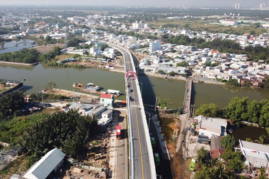cầu Phước Lộc mới ở huyện Nh&agrave; B&egrave;