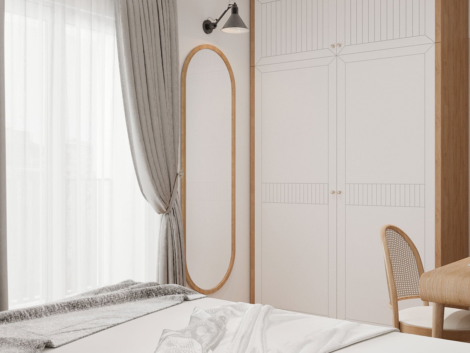 hình ảnh góc phòng ngủ trong căn hộ 73m2
