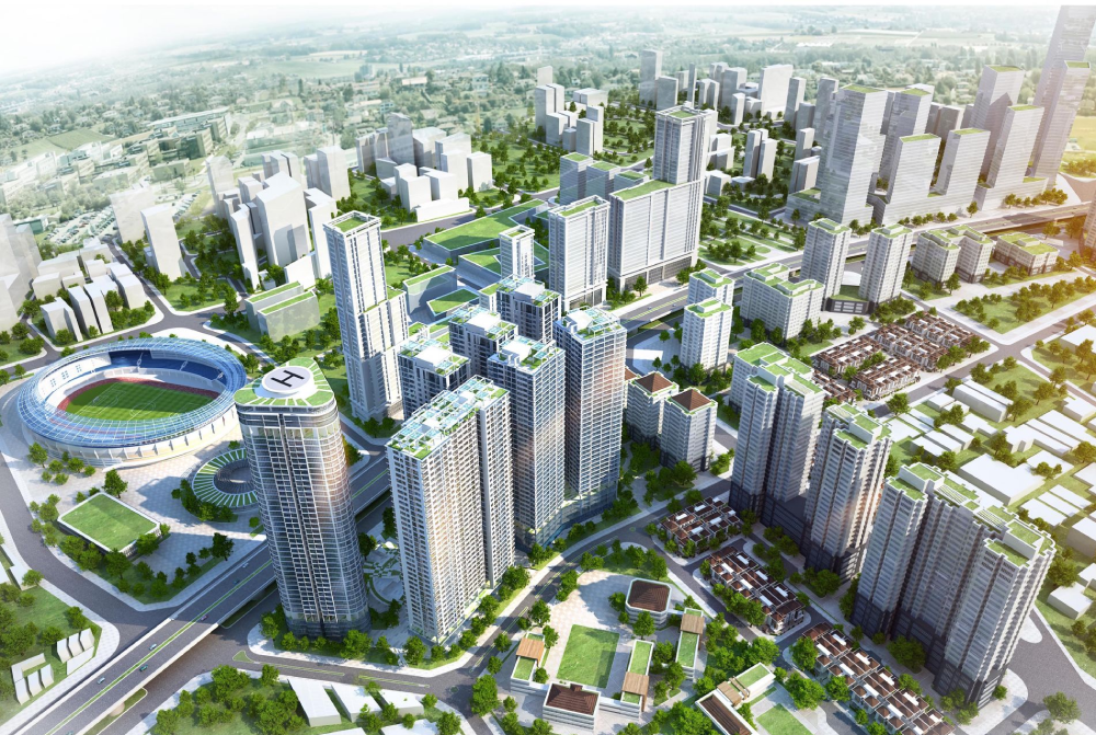 hình ảnh phối cảnh tổng thể dự án nhà ở hình thành trong tương lai
