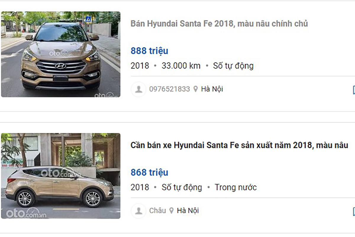 Gi&aacute; xe Hyundai Santa Fe 2018.