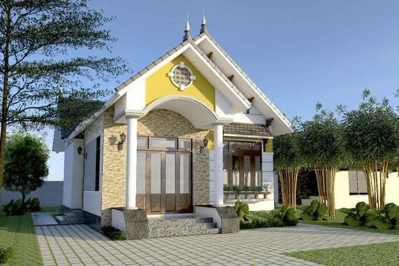 Phối cảnh 3D mẫu nhà vườn 1 tầng thoáng rộng, tiện nghi Phối cảnh 3D mẫu nhà vườn 1 tầng thoáng rộng, tiện nghi