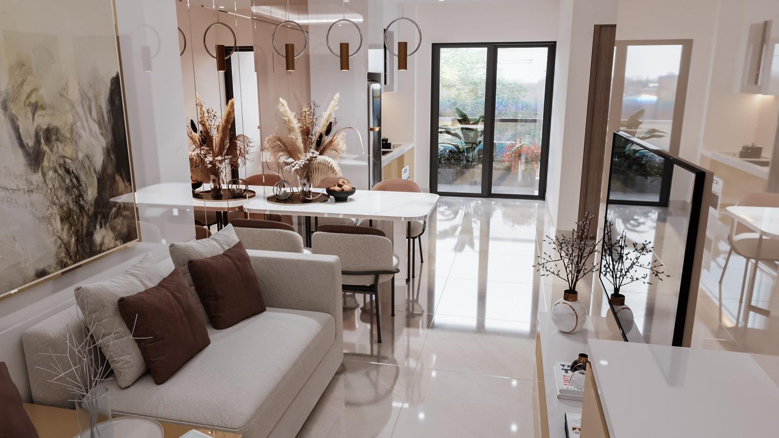 Phối cảnh một g&oacute;c căn hộ 2 PN của dự &aacute;n Tecco Felice Homes