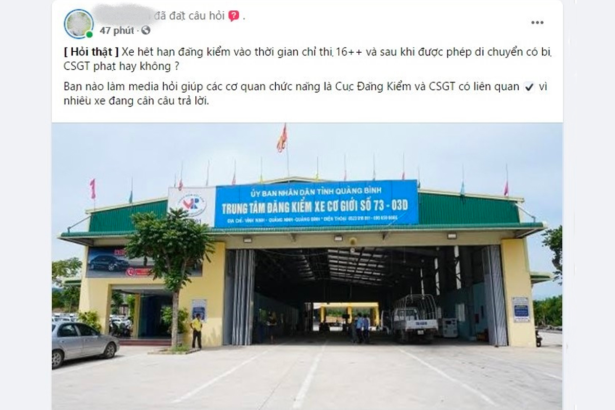 Xe hết hạn đăng kiểm trong thời gian gi&atilde;n c&aacute;ch x&atilde; hội xử l&yacute; ra sao?.