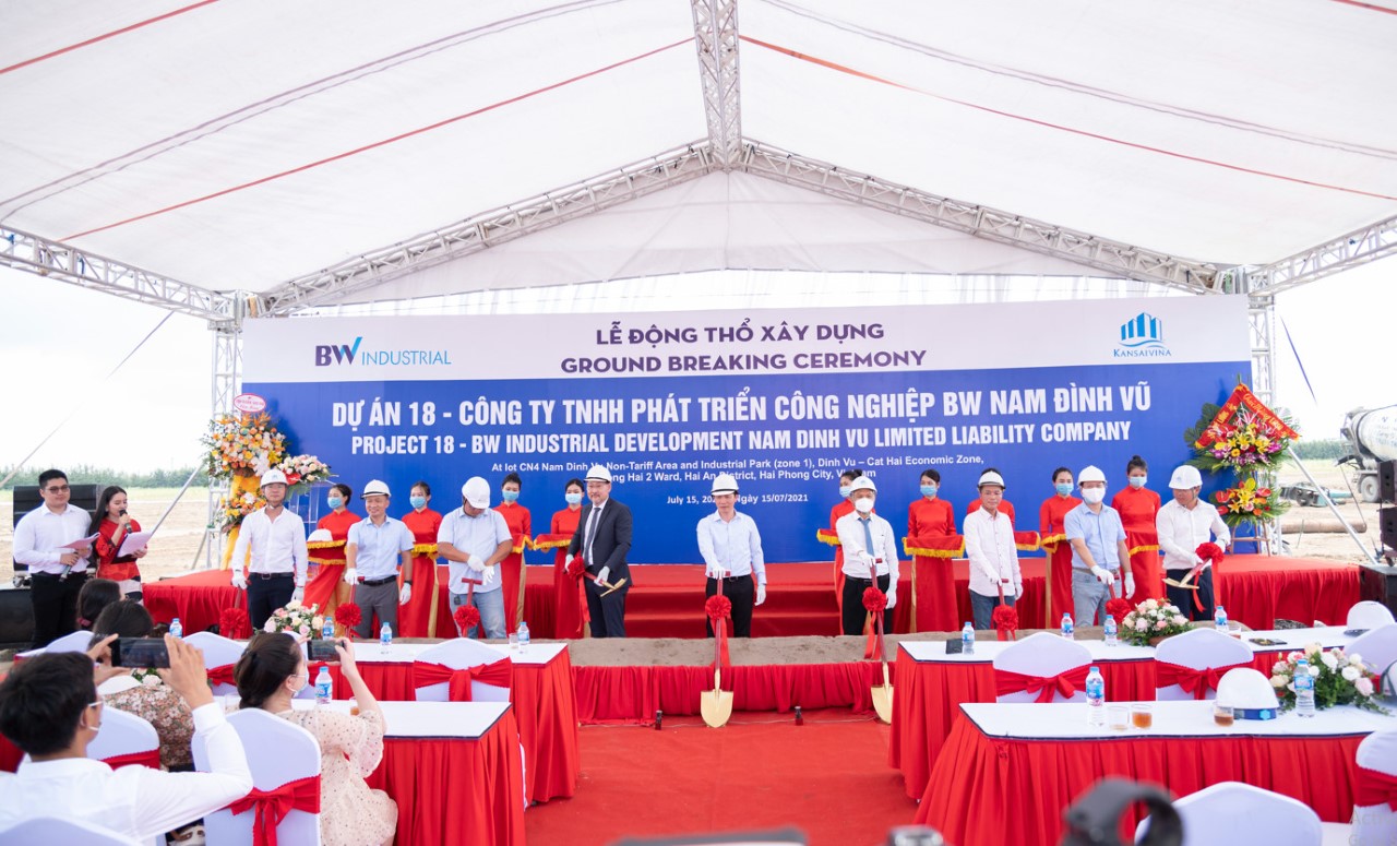 Lễ động thổ khởi c&ocirc;ng Dự &aacute;n nh&agrave; xưởng x&acirc;y sẵn tại KCN Nam Đ&igrave;nh Vũ