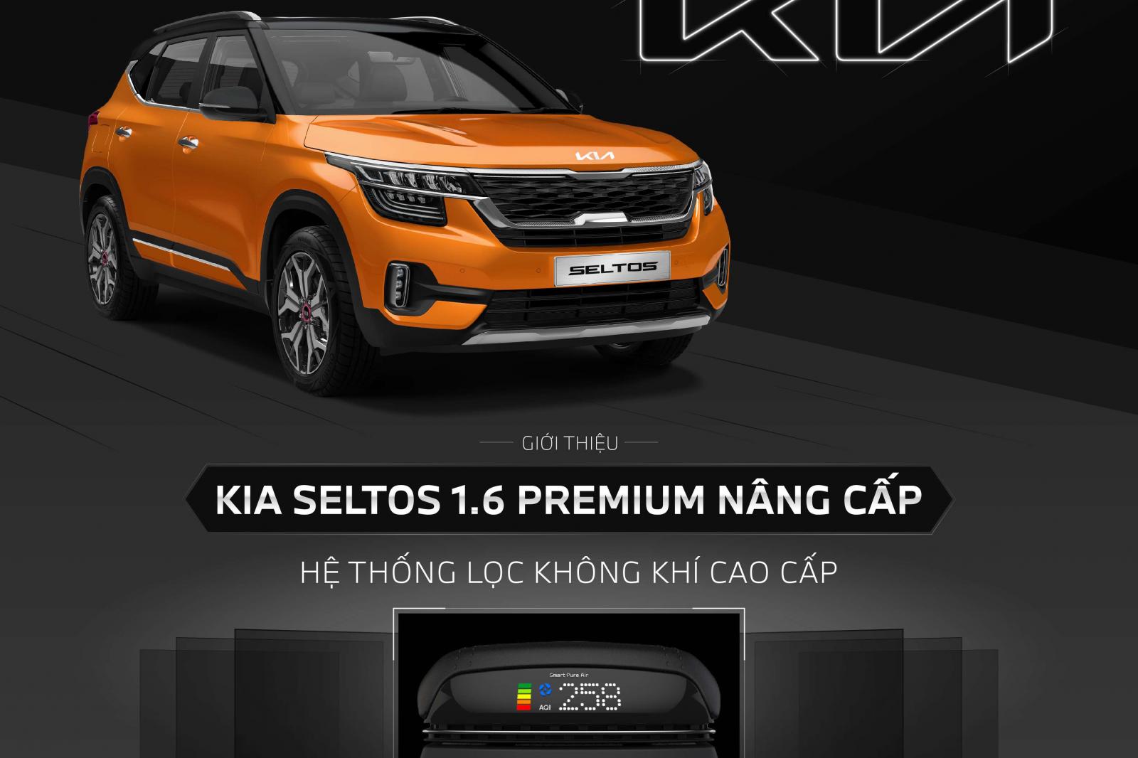 Hệ thống lọc không khí trên xe Kia Seltos 1.6 Premium được điều khiển thông qua màn hình giải trí đa phương tiện.