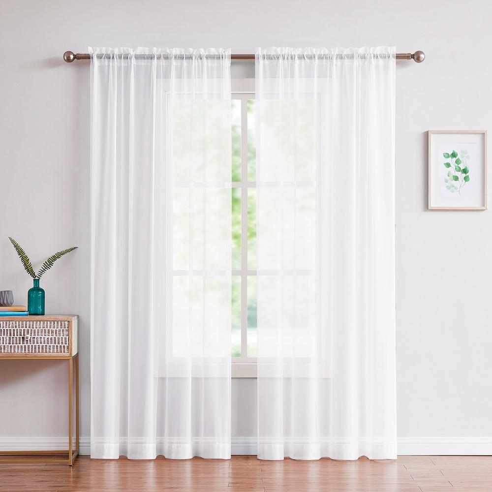 mẫu r&egrave;m cửa sổ vải voan trắng