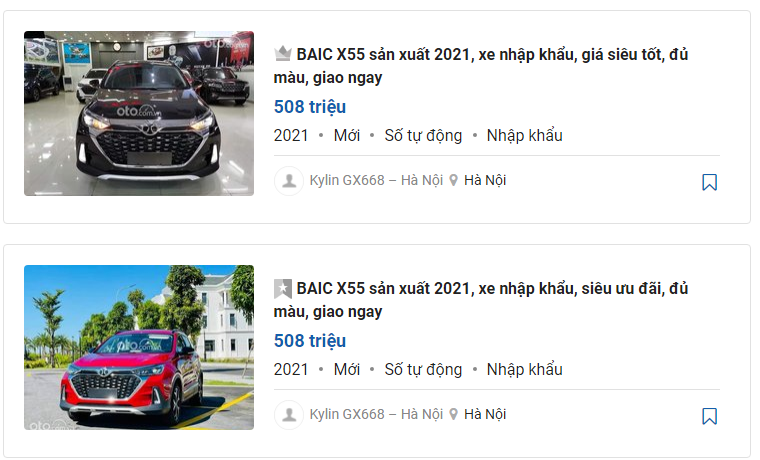 Những chiếc Baic X55 sản xuất năm 2021 giảm gi&aacute; c&ograve;n 508 triệu đồng 1