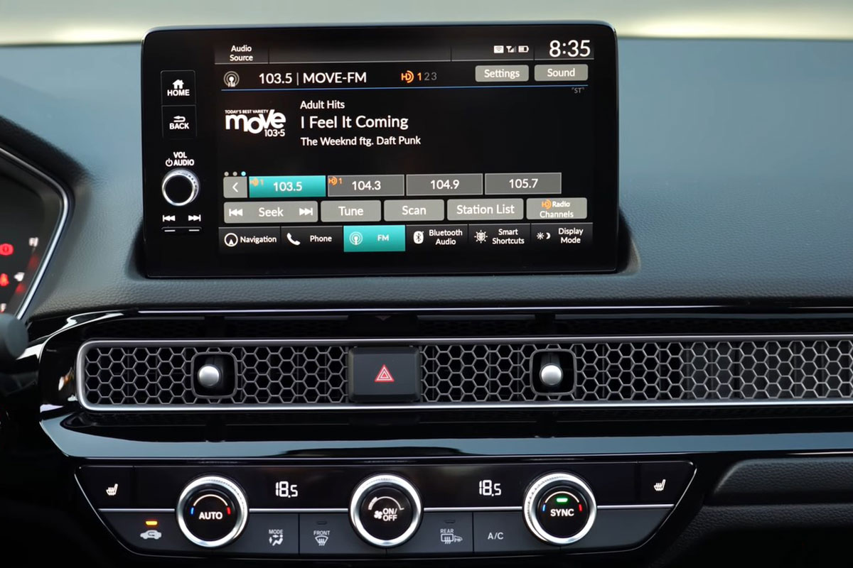 Ảnh màn hình xe Honda Civic 2022