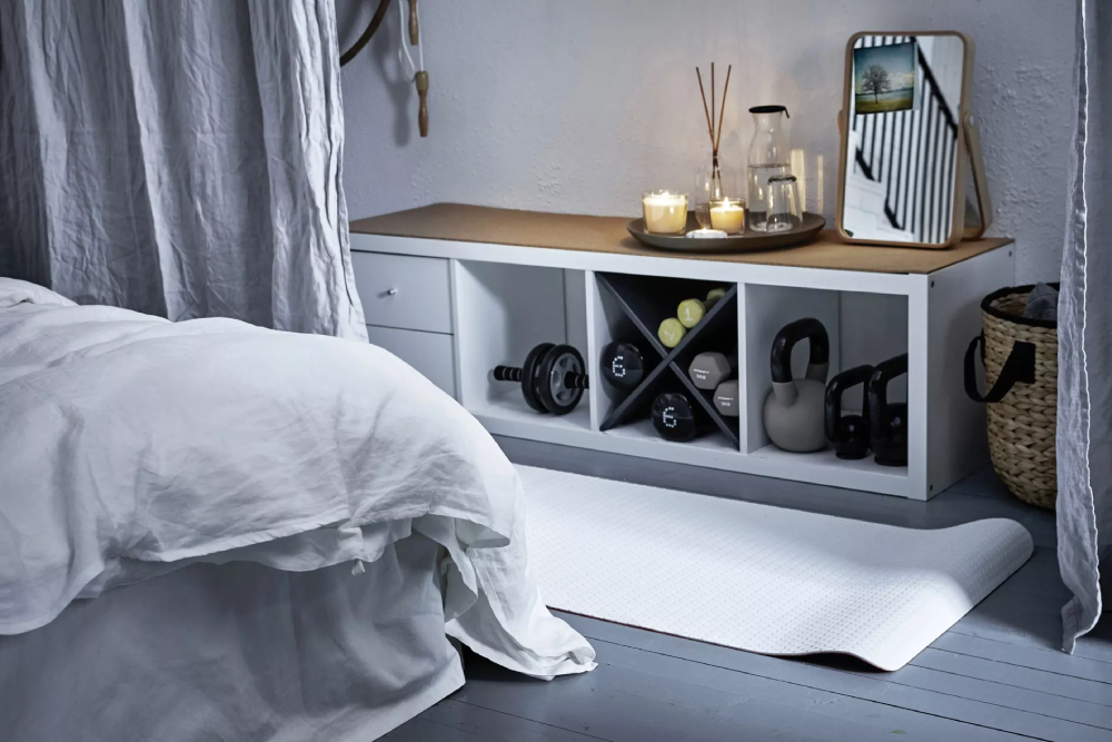 G&oacute;c tập thể dục trong ph&ograve;ng ngủ.