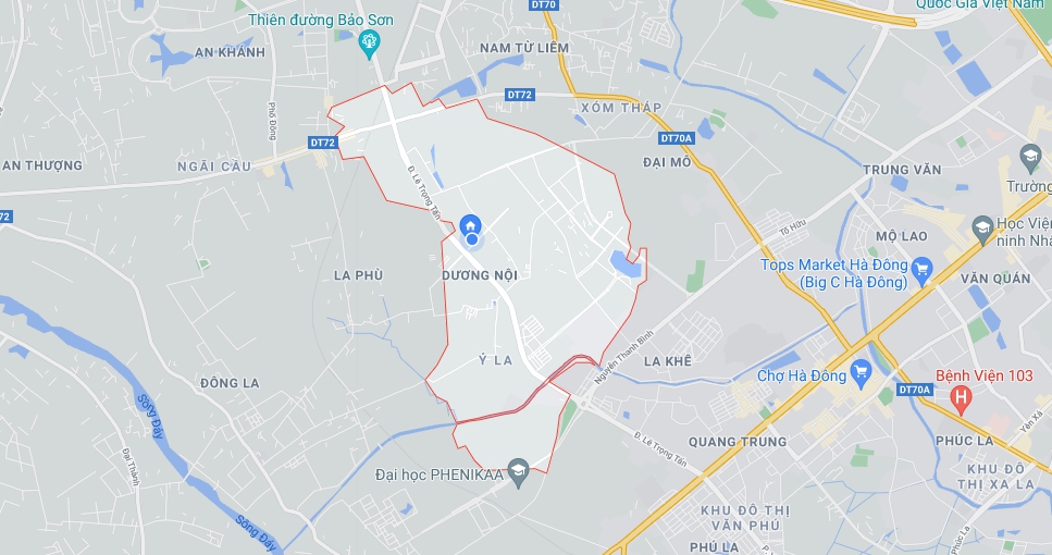 vị trí phường dương nội hà đông