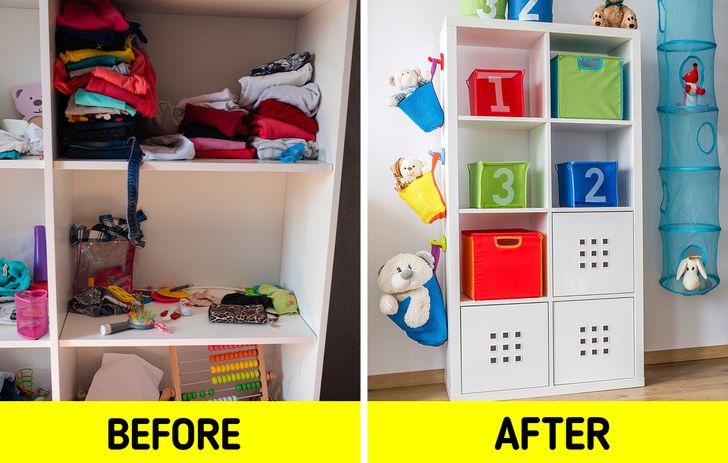 Thiết kế lưu trữ trong phòng bé Không gian lưu trữ thoải mái, ngăn nắp là yếu tố thiết yếu đối với phòng bé.
