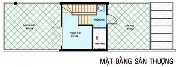 Mặt bằng tầng 3 nhà ống Mặt bằng tầng 3 nhà ống