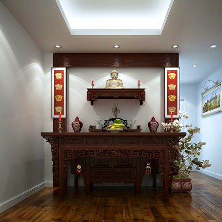Phòng thờ có thiết kế đơn giản, bài trí trang nghiêm. Phòng thờ có thiết kế đơn giản, bài trí trang nghiêm.