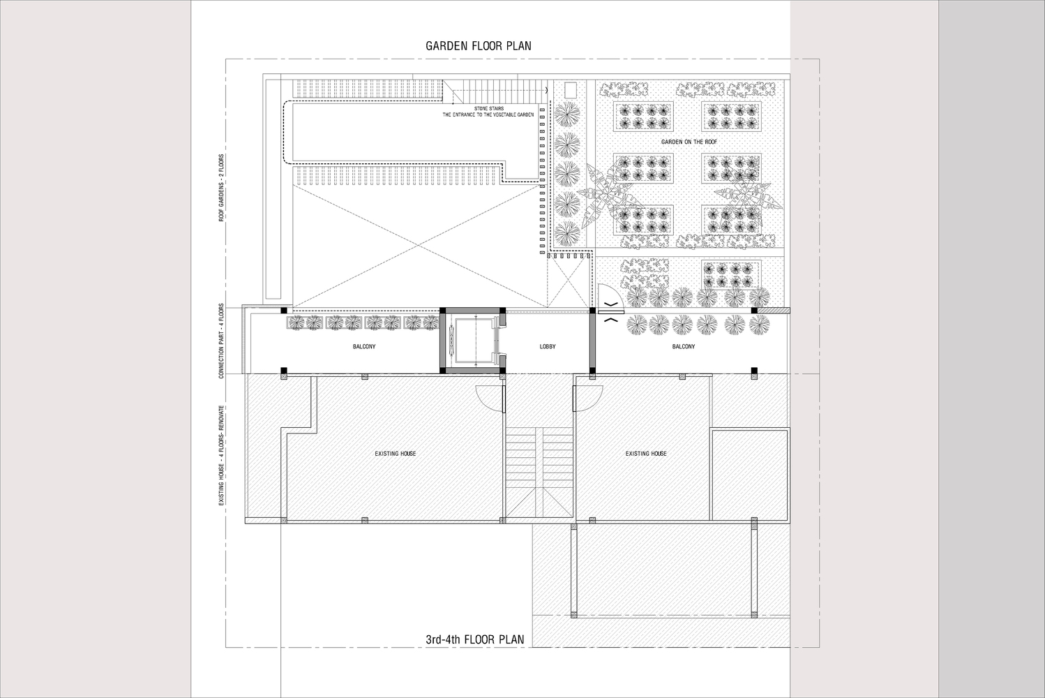 Mặt bằng tầng 3, 4