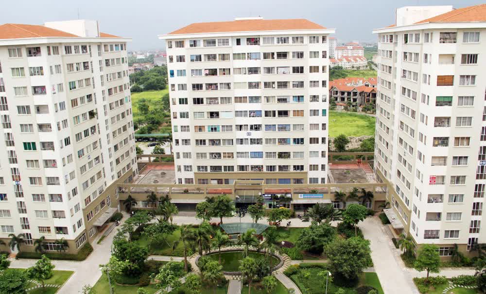 hình ảnh 3 tòa nhà tái đinh cư đã hoàn thiện, đi vào sử dụng