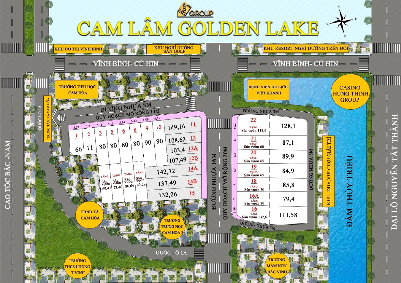 Sơ đồ dự án Cam Lâm Golden Lake