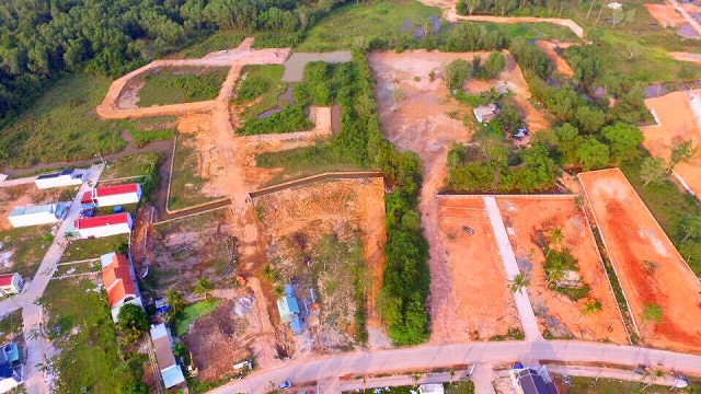 khu đất tách thửa nhìn từ trên cao