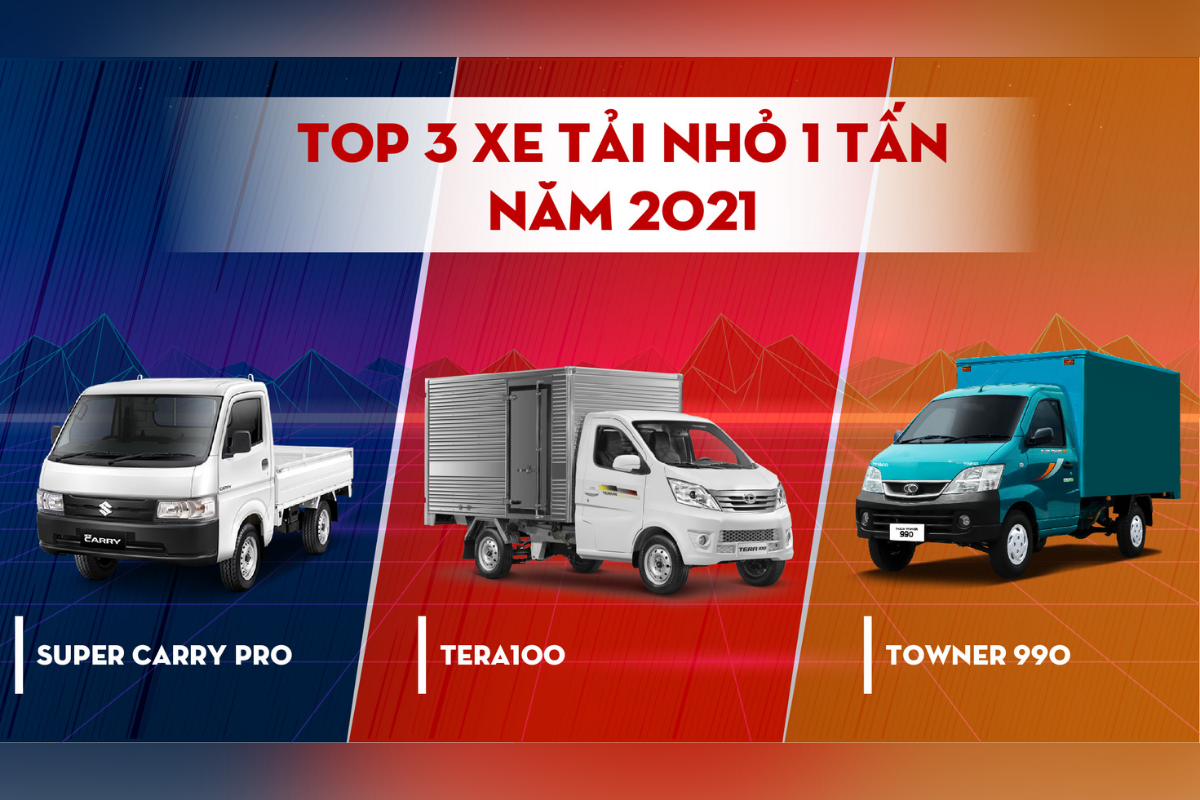 top 3 xe tải nhỏ 1 tấn bán chạy