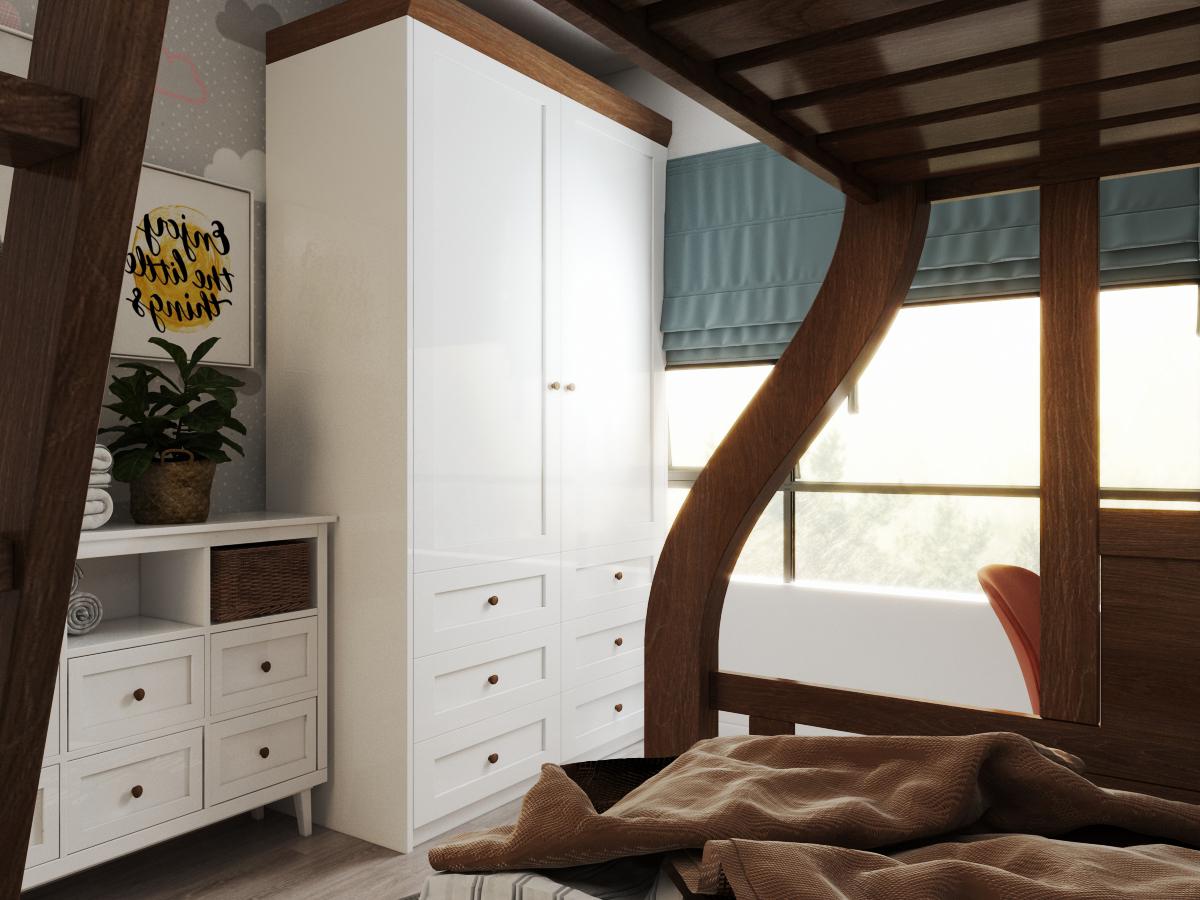 Trong căn hộ 90m2, các phòng ngủ đều tận dụng được tối đa ánh sáng tự nhiên, giúp tôn lên vẻ đẹp của đường nét nội thất.