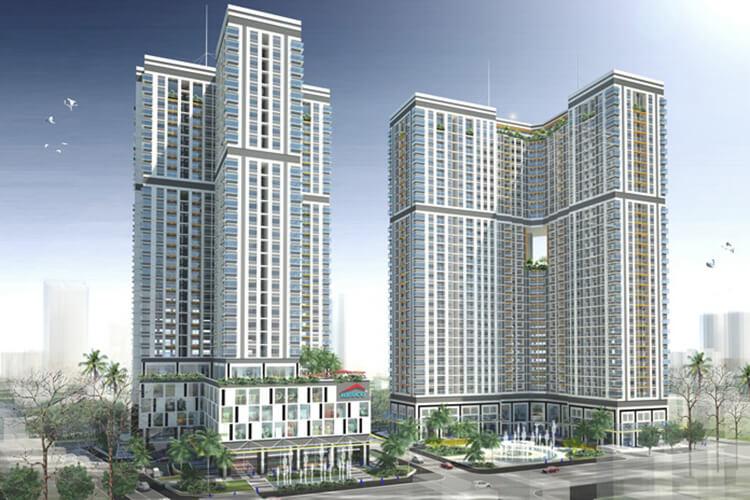 hình ảnh phối cảnh 2 tòa chung cư cao tầng