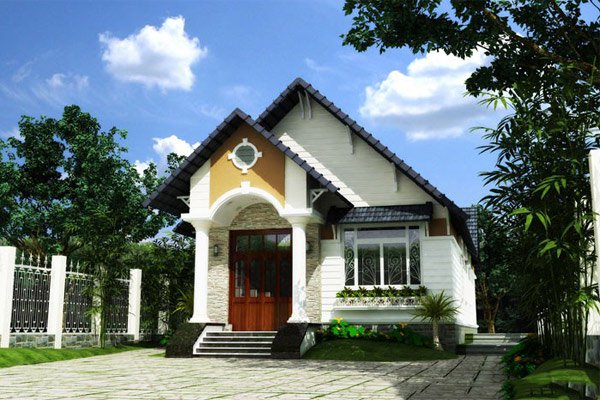 Nếu bạn yêu thích phong cách thiết kế mang hơi hướng kiến trúc Pháp tân cổ điển mềm mại, tinh tế, bạn có thể tham khảo mẫu thiết kế nhà cấp 4 đẹp này. 