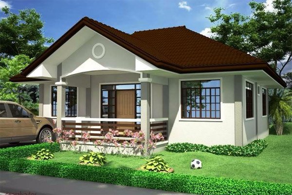 mẫu nhà cấp 4 rộng rãi, có sân vườn xanh mát