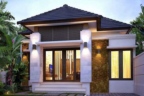Được thiết kế theo phong cách châu Âu hiện đại, nhà cấp 4 gây ấn tượng bởi thiết kế mặt tiền bằng chất liệu kính chủ đạo, phản chiếu ánh sáng đèn ấm áp.