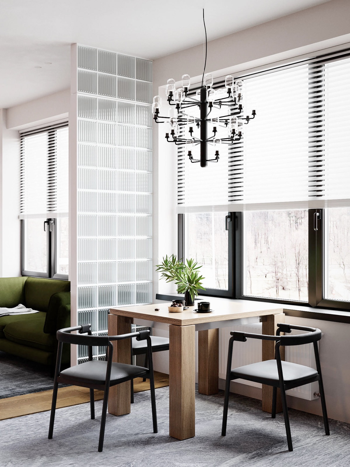 Kh&ocirc;ng gian ăn uống xinh y&ecirc;u, tho&aacute;ng s&aacute;ng trong căn hộ nhỏ