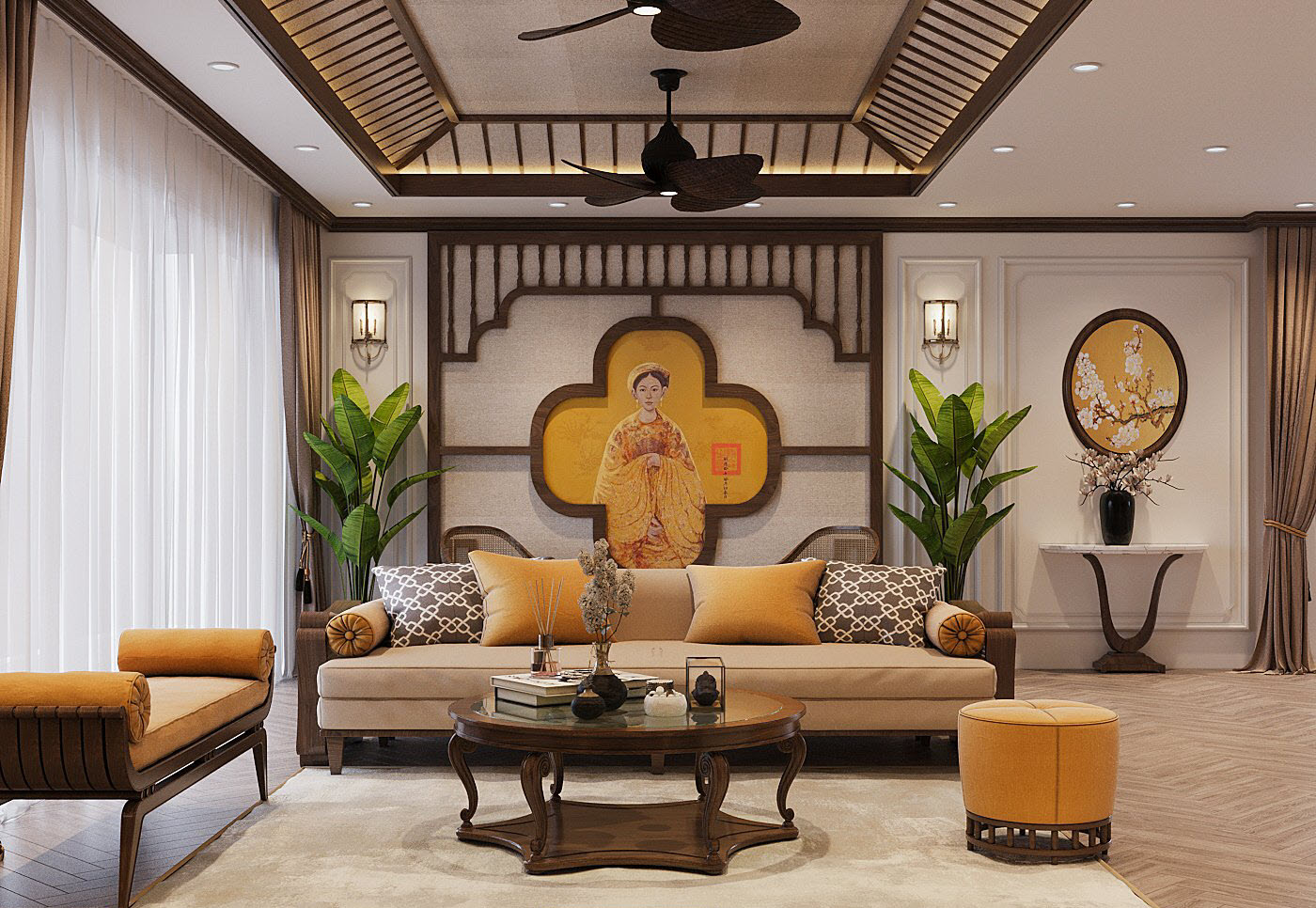 Phong cách nội thất Đông Dương không sử dụng nhiều chi tiết trang trí nhưng từng chi tiết nhỏ đều được chắm chút tỉ mỉ, tinh tế nhất có thể.
