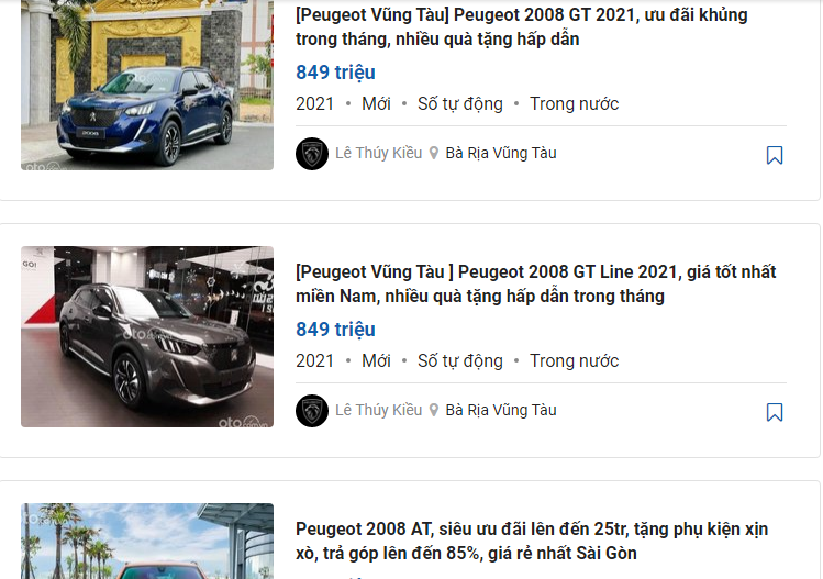đại lý đang chào bán Peugeot 2008 với ưu đãi cao nhất lên tới 25 triệu đồng tặng kèm phụ kiện hập dẫn. 7