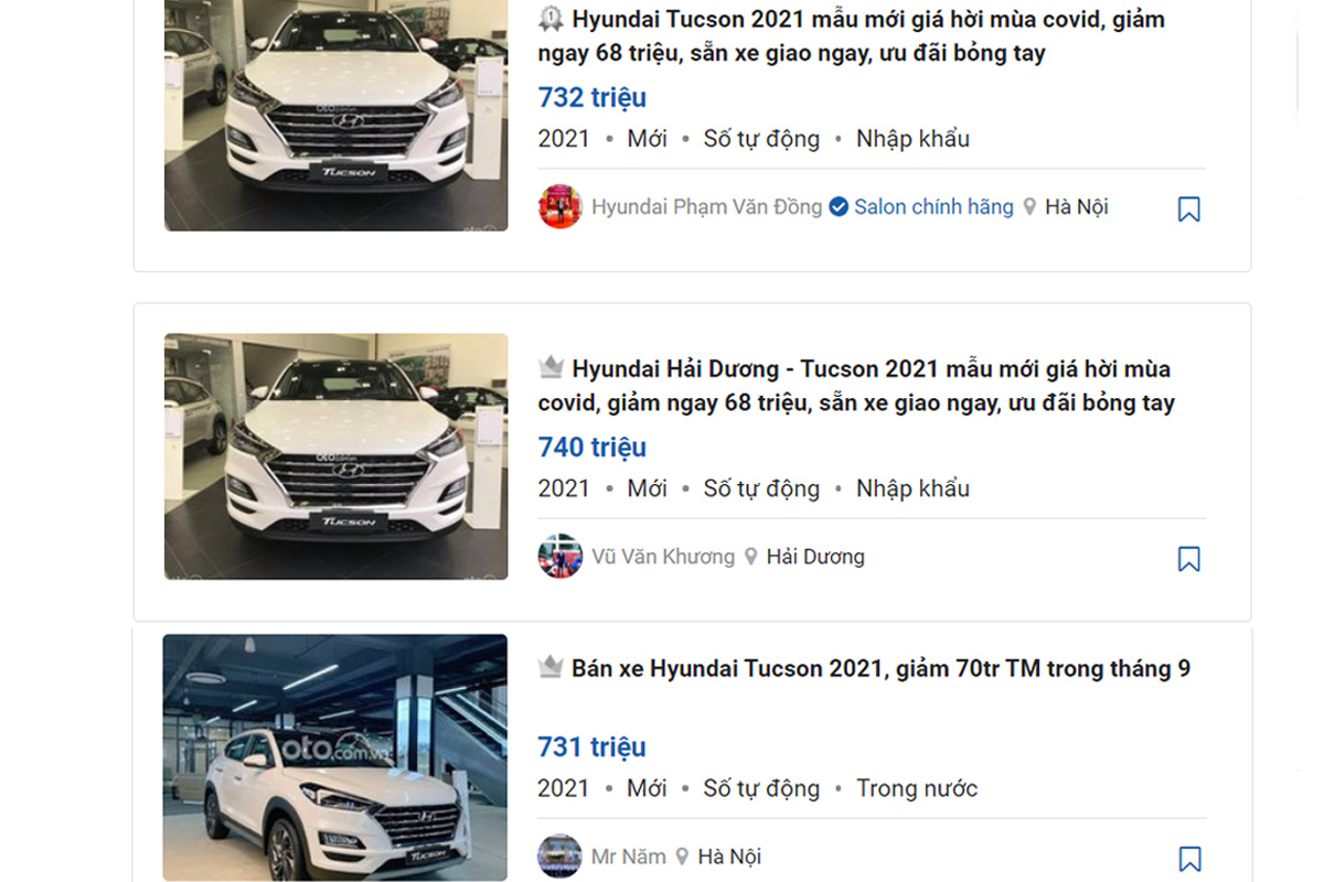 Mức ưu đãi Hyundai Tucson cao nhất lên tới 70 triệu đồng.