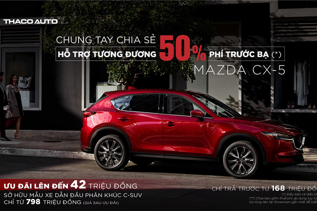 Mazda CX-5 cũng nhận được mức hỗ trợ tương đương 50% lệ ph&iacute; trước bạ 1