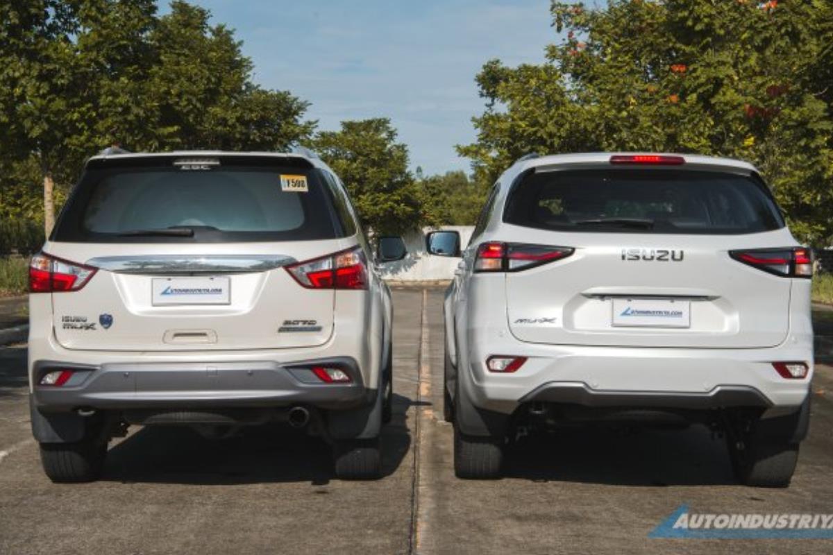 Isuzu mu-X 2020 vs 2022 đuôi xe