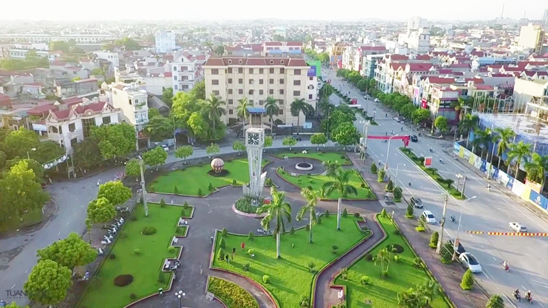 một góc TP. Bắc Giang nhìn từ trên cao