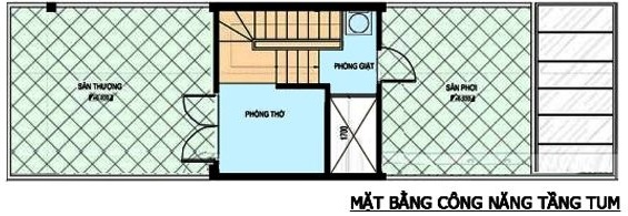 Mặt bằng tầng tum nh&agrave; ống