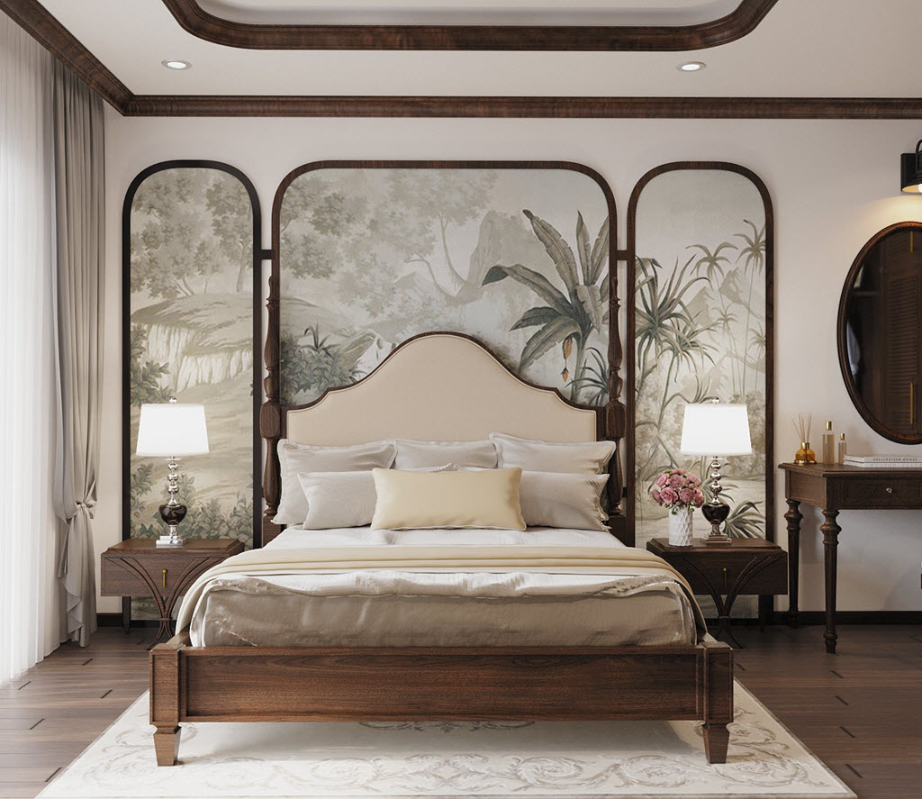 Chi&ecirc;m ngưỡng ph&ograve;ng ngủ master n&agrave;y, hẳn bạn sẽ cảm nhận được ngay vẻ y&ecirc;n b&igrave;nh, thư th&aacute;i - bầu kh&ocirc;ng kh&iacute; cần c&oacute; đối với kh&ocirc;ng gian ngủ nghỉ, thư gi&atilde;n.