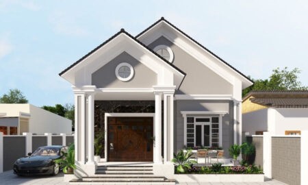 Phối cảnh 3D mẫu nhà cấp 4 mái Thái hiện đại