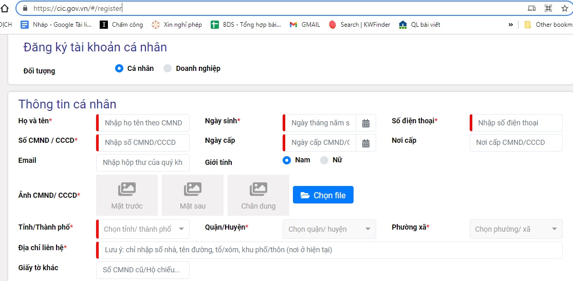 trang đăng ký cic
