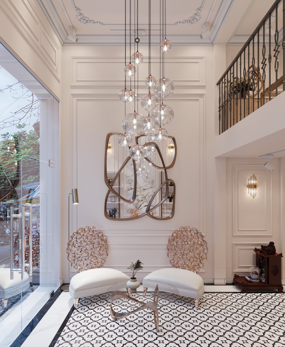 Căn "Duplex nh&agrave; phố" được thể hiện sinh động nhất ở kh&ocirc;ng gian n&agrave;y. Thiết kế kiểu th&ocirc;ng tầng cao tho&aacute;ng, đẹp m&ecirc;.