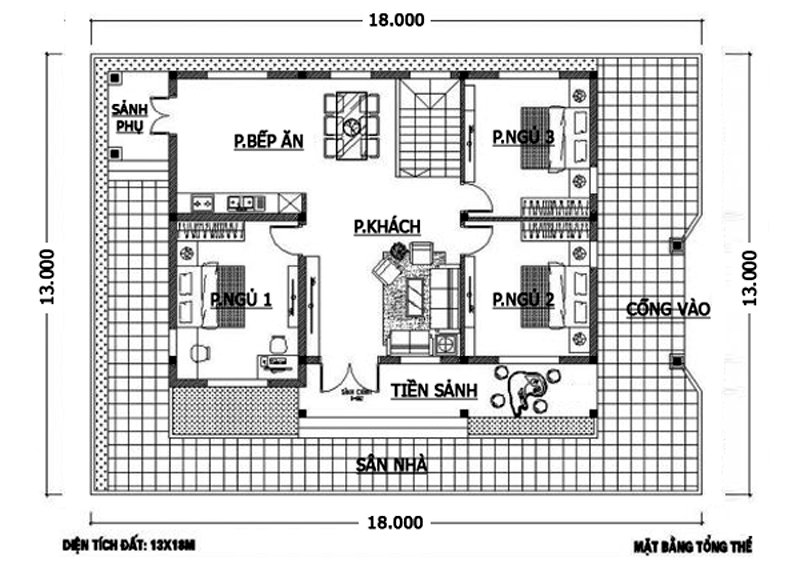 Mặt bằng chức năng biệt thự 1 tầng hiện đại Mặt bằng chức năng biệt thự 1 tầng hiện đại