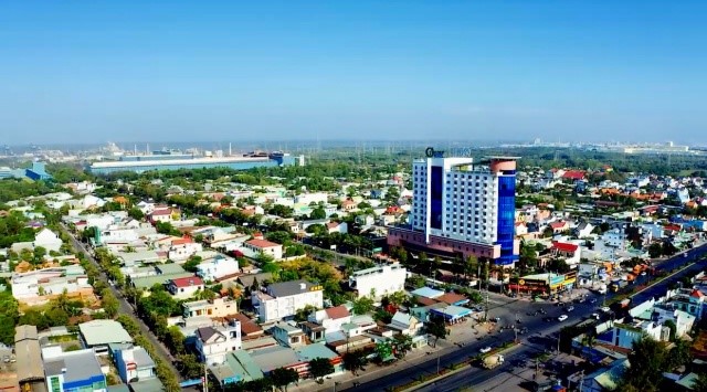 Một góc thị xã Phú Mỹ.