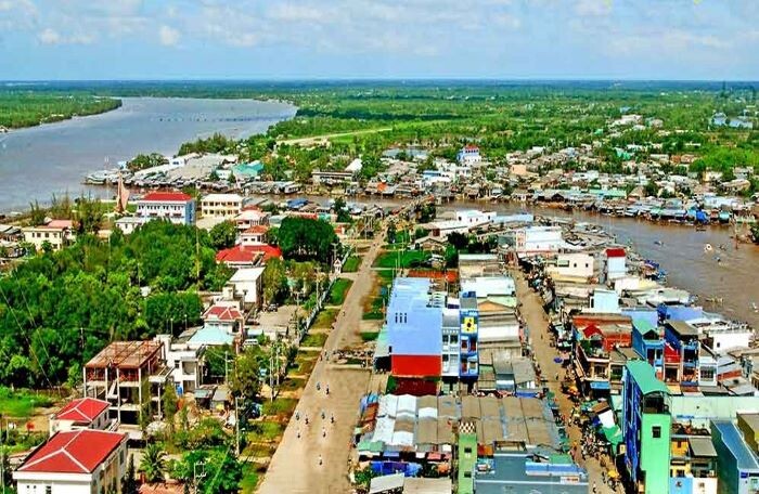 một g&oacute;c huyện Năm Căn, tỉnh C&agrave; Mau nh&igrave;n từ tr&ecirc;n cao