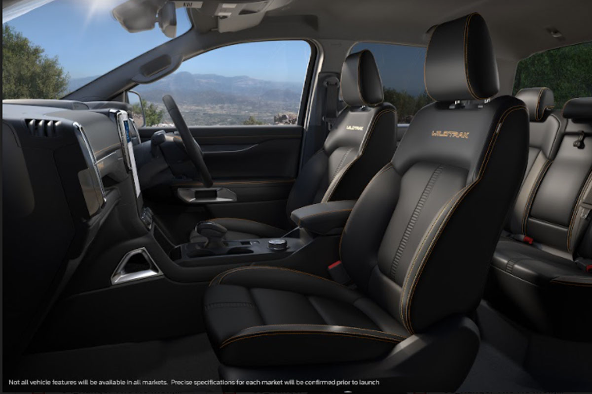 Khoang nội thất của Ford Ranger 2022 nổi bật.