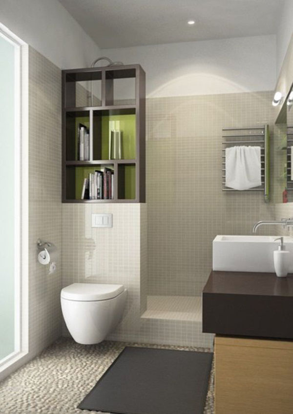 Phòng vệ sinh đủ đầy tiện nghi hiện đại trong nhà ống 2,5 tầng.