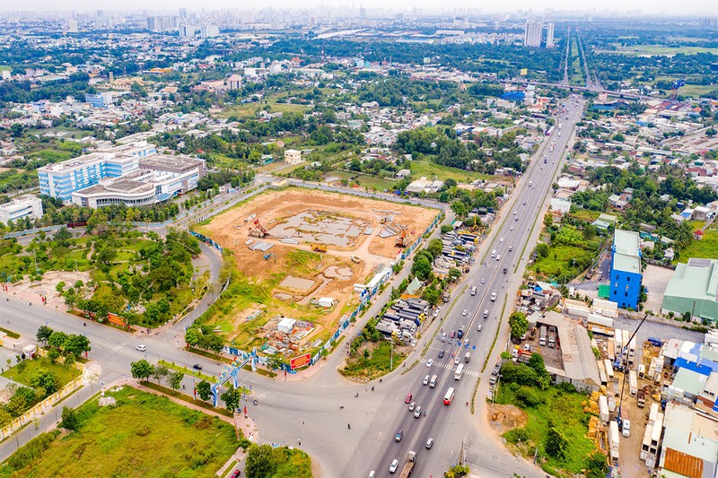 hình ảnh một góc TP.HCM nhìn từ trên cao