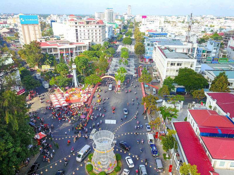 hình ảnh một góc TP. Cần Thơ nhìn từ trên cao